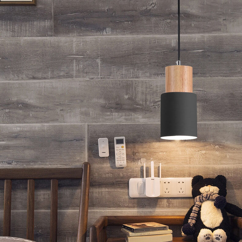 Metal Wood Pendant Light | Modern Industrial Design | Ka-mostore