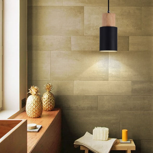 Metal Wood Pendant Light | Modern Industrial Design | Ka-mostore