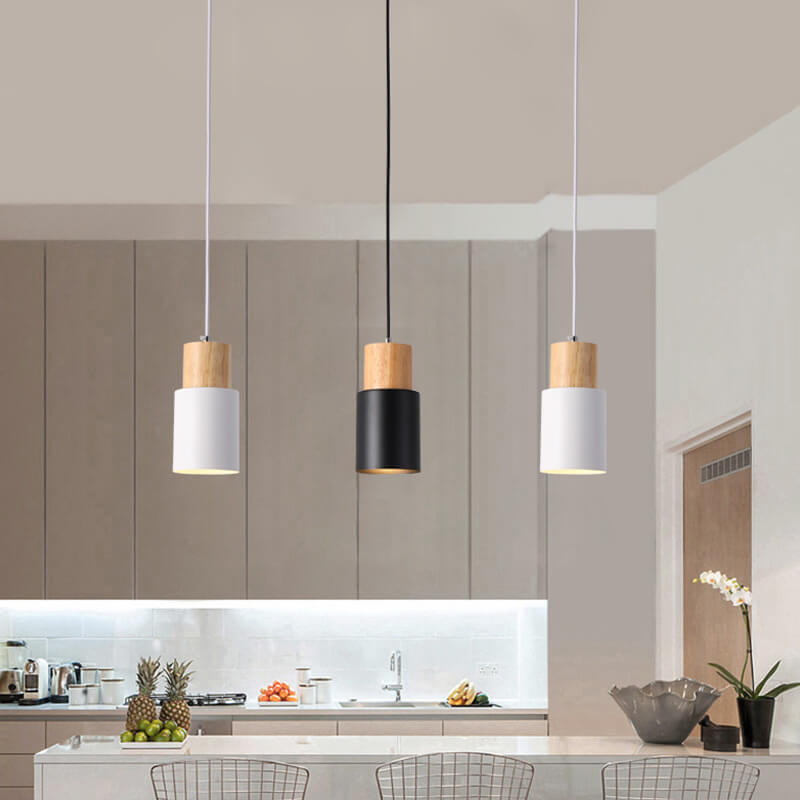 Metal Wood Pendant Light | Modern Industrial Design | Ka-mostore