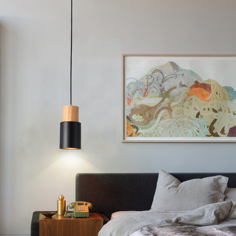 Metal Wood Pendant Light | Modern Industrial Design | Ka-mostore