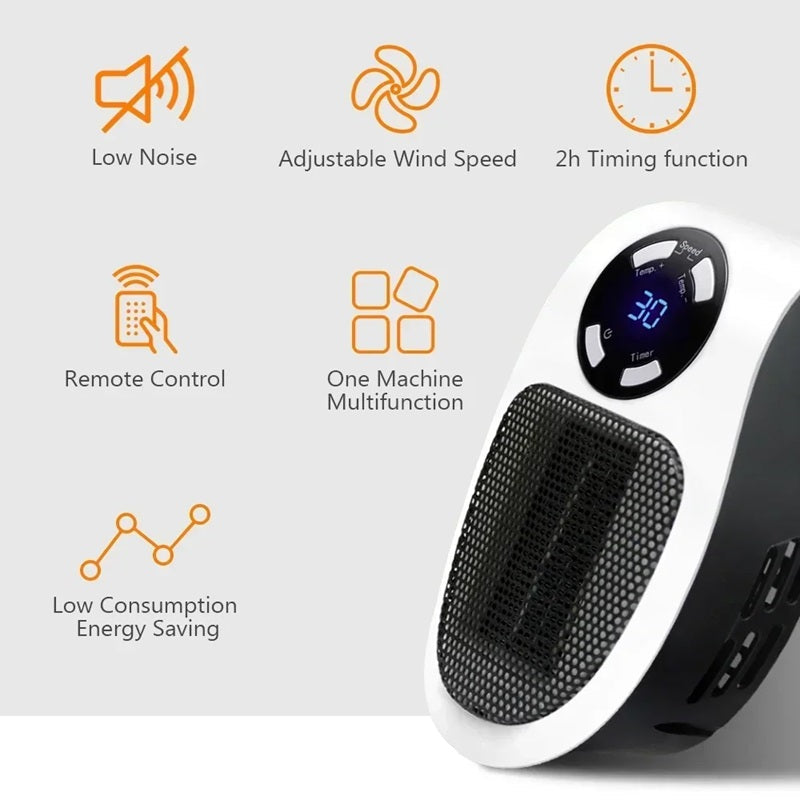Mini Portable Heater with LED Display and Smart Temperature Control | Ka-mostore
