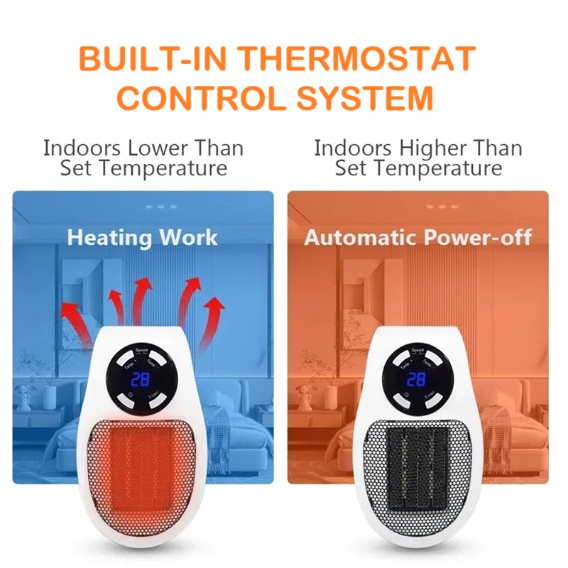 Mini Portable Heater with LED Display and Smart Temperature Control | Ka-mostore