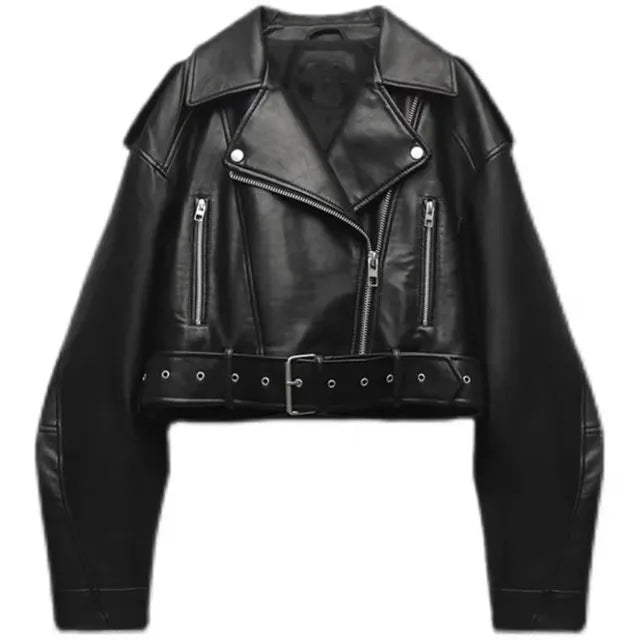 Dámská krátká motorkářská bunda v edgy stylu | Ka-mostore