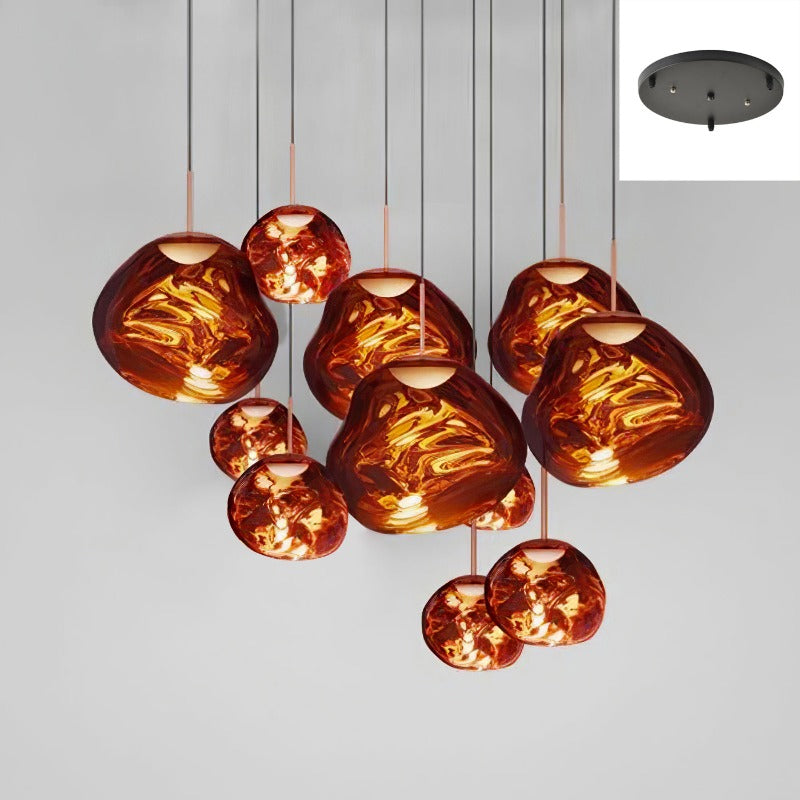 Multi-Arm Pendant Light | Sculptural Melt Design | Ka-mostore