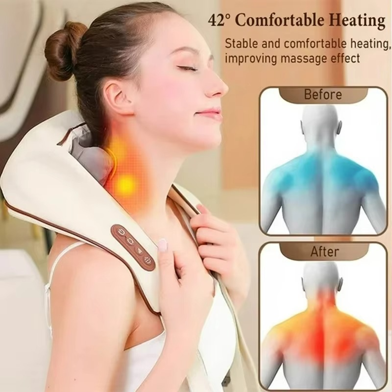 Neck and Shoulder Massager with Deep Tissue Shiatsu and Heat for Pain Relief | Ka-mostore