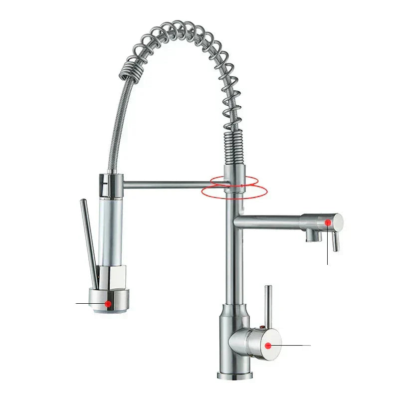 NickelFlex Kitchen Faucet | 360° Rotation | Stainless Steel | Ka-mostore