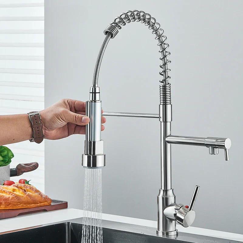 NickelFlex Kitchen Faucet | 360° Rotation | Stainless Steel | Ka-mostore