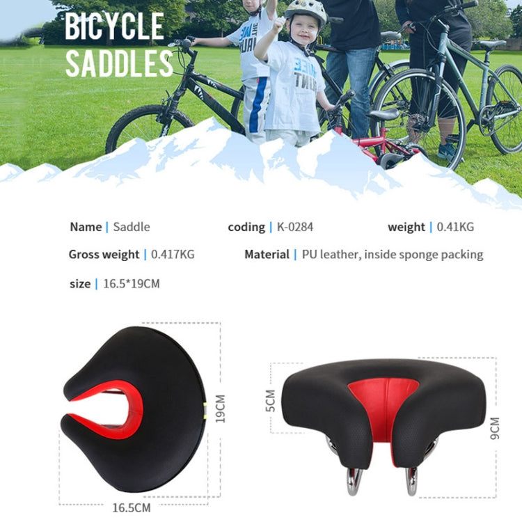 Noseless Bicycle Seat Mountain Bike Thick Soft Padding (Black) | Ka-mostore