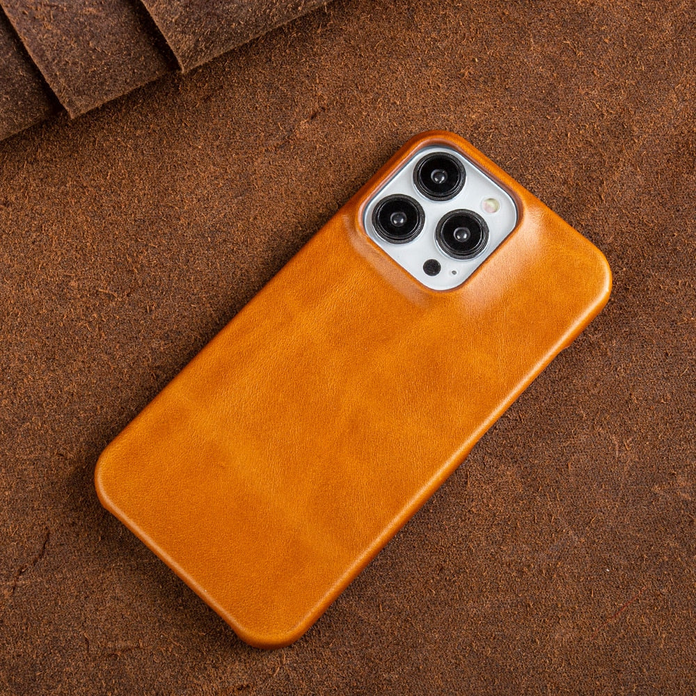 Oil Wax Genuine Leather Apple iPhone Case | Ka-mostore