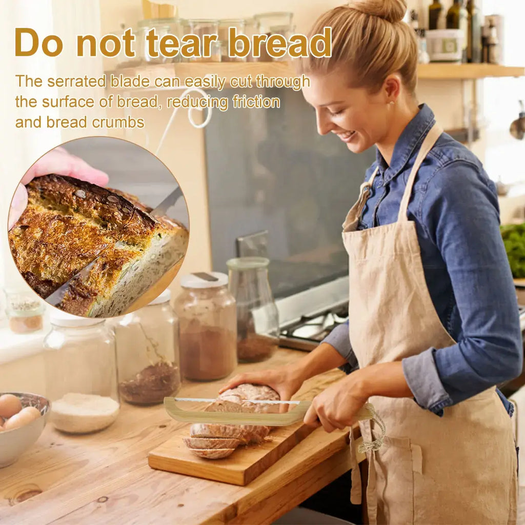 Sharp Serrated Knife for Baking with Wooden Handle | Ka-mostore