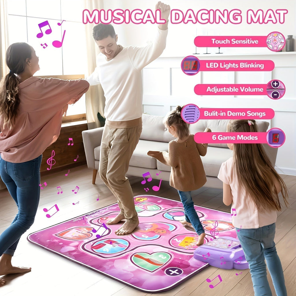 Pink Dance Mat for Kids with Scoring Function and Rhythmic Games – No TV – DanceFun Mat | Ka-mostore