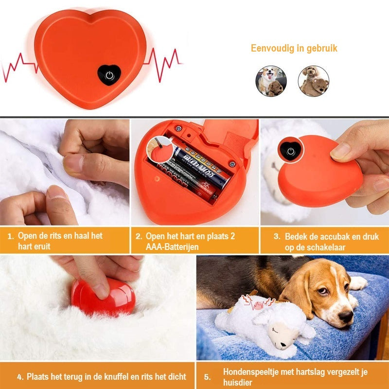Plush Dog Calming Toy with Heartbeat Simulation | Ka-mostore