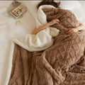 Plush Sherpa Blanket with Embossed Pattern | Ka-mostore