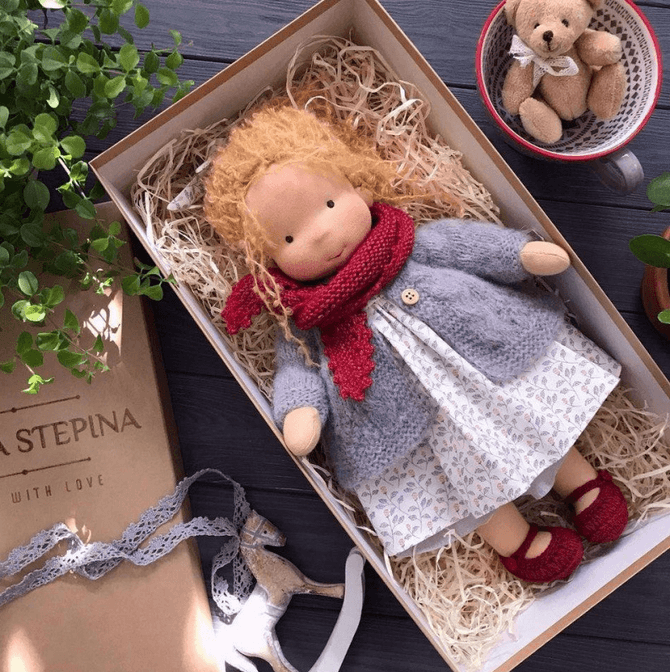 Panenka Poppi Waldorf Companion | Organická, bezpečná a měkká | Ka-mostore