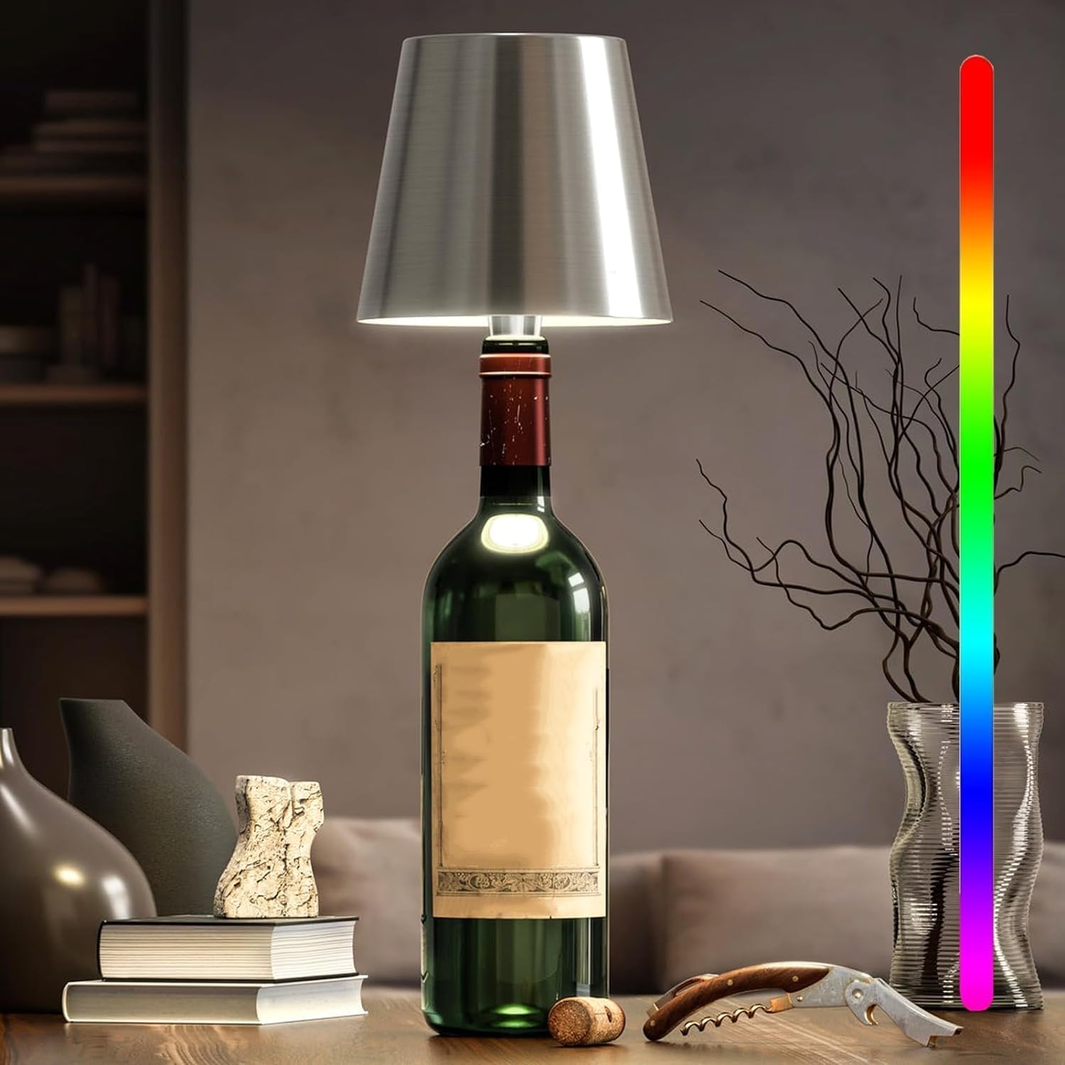 Flessenlamp: aanraakbediening, dimbaar, draagbaar licht | Ka-mostore