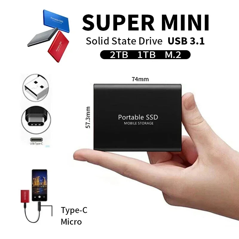 Portable SSD | USB Type C 3.1 Speed | Up to 128GB Storage | Ka-mostore