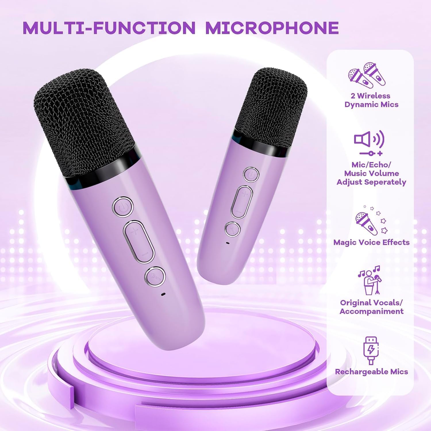 Veylo Portable Karaoke Speaker with 2 Wireless Mics | Ka-mostore