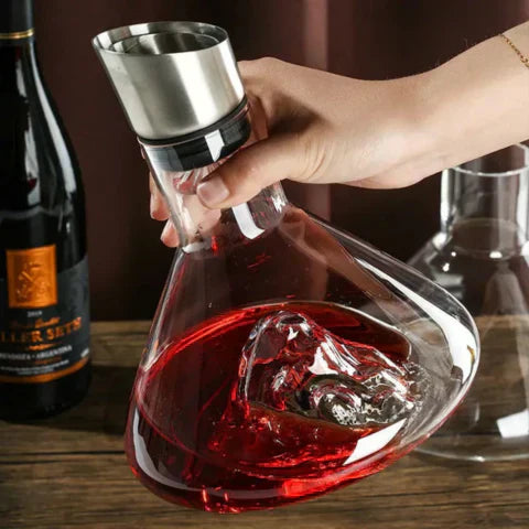 Premium Wine Decanter | Lead-Free Crystal with Rapid Aeration & Filtration for Enhanced Tasting Experience | Ka-mostore