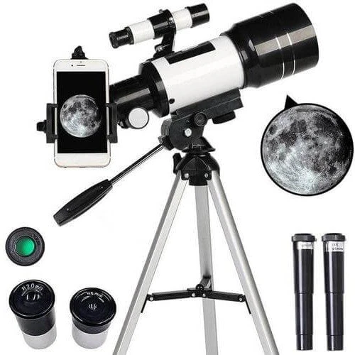 Astronomický dalekohled | Průměr objektivu 70 mm, ohnisková vzdálenost 300 mm, snadné nastavení | Ka-mostore