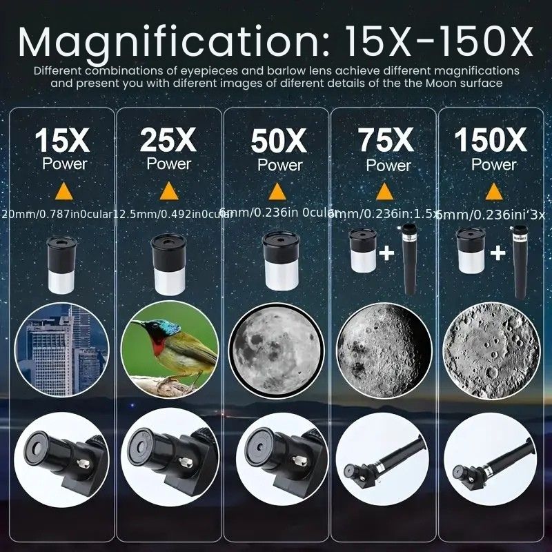 Astronomický dalekohled | Průměr objektivu 70 mm, ohnisková vzdálenost 300 mm, snadné nastavení | Ka-mostore