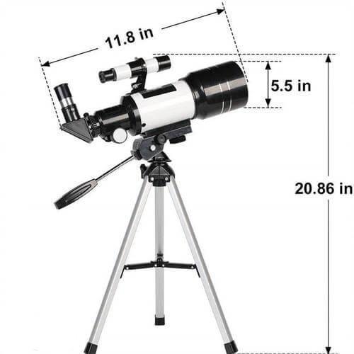 Astronomický dalekohled | Průměr objektivu 70 mm, ohnisková vzdálenost 300 mm, snadné nastavení | Ka-mostore