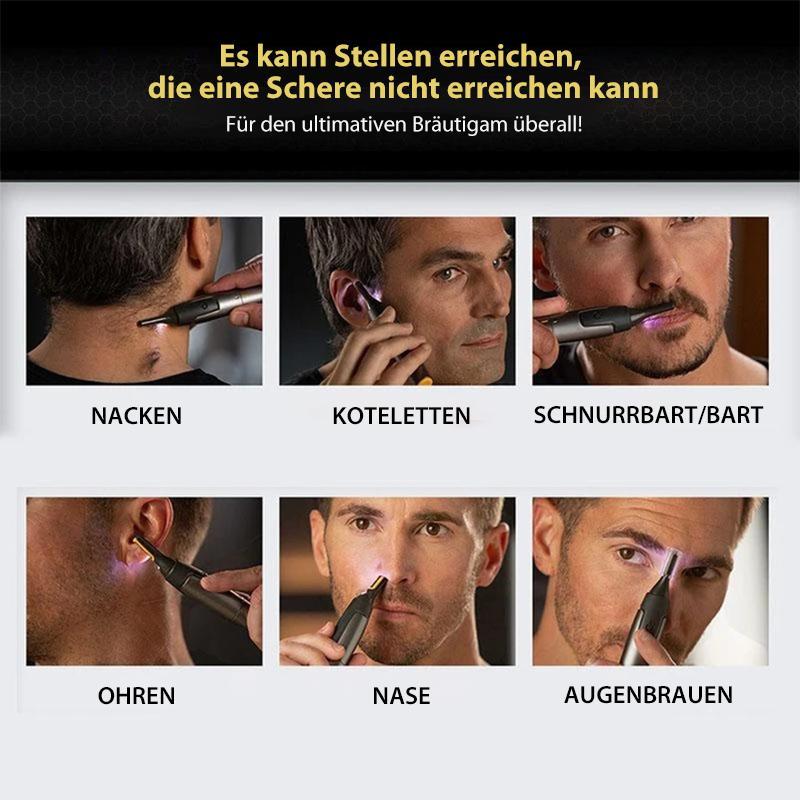 Professional Ultra-Thin Precision Trimmer | Titanium Stainless Steel Blades | Integrated LED Light | Micro-Oscillation Technology | For Nose, Ears & Contours | Ka-mostore