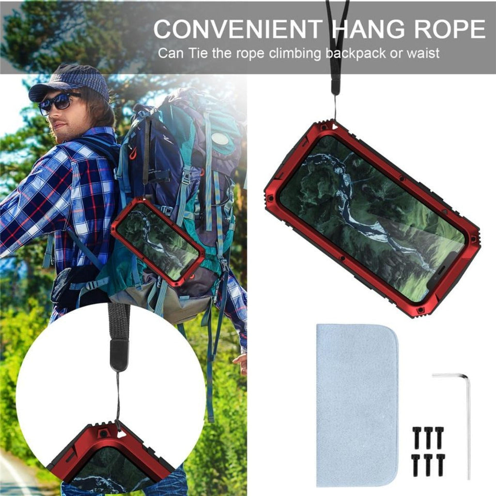 Rugged Glass Metal Case for iPhone - Drop Protection | Ka-mostore