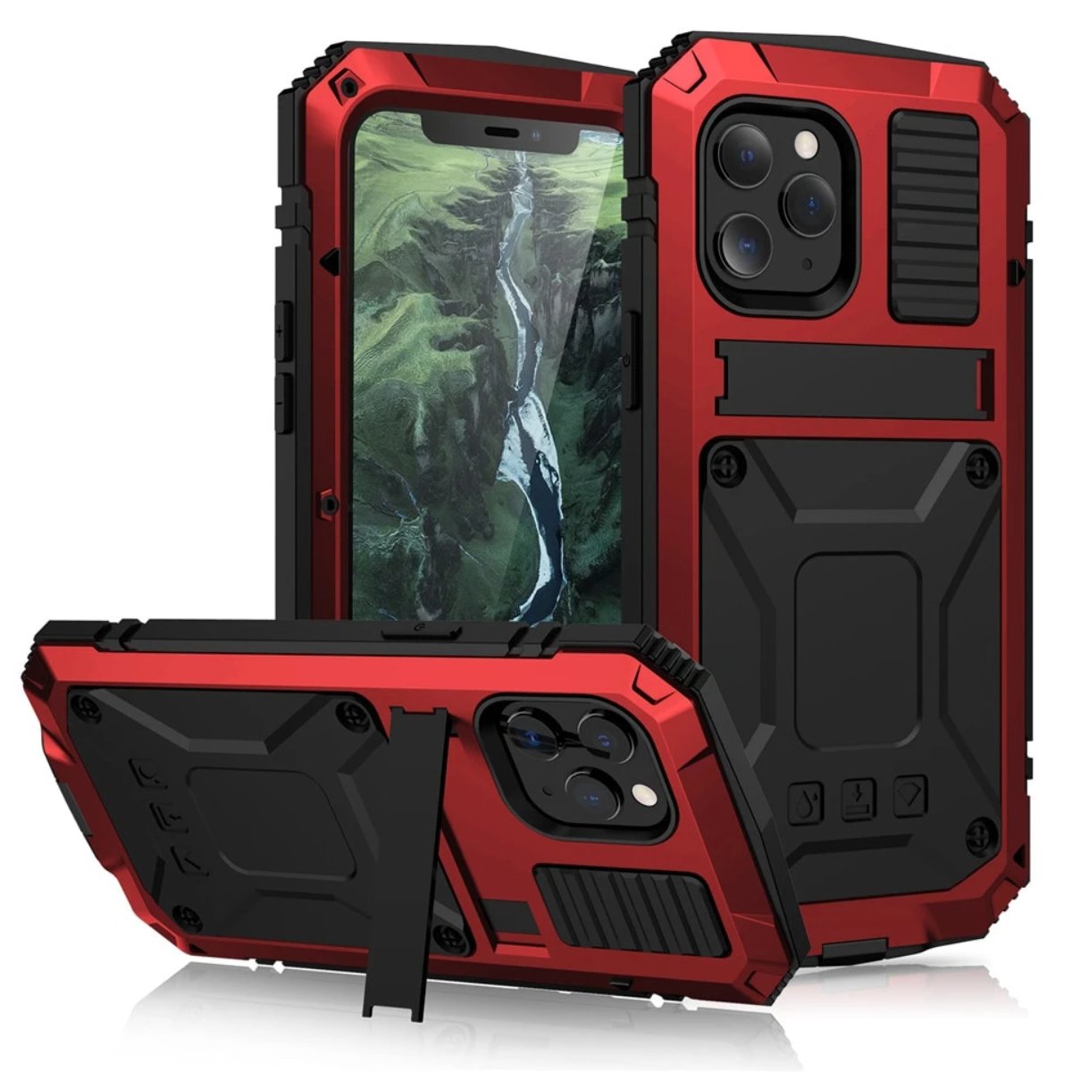 Rugged Glass Metal Case for iPhone - Drop Protection | Ka-mostore