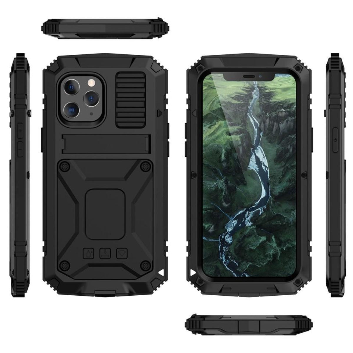 Rugged Glass Metal Case for iPhone - Drop Protection | Ka-mostore