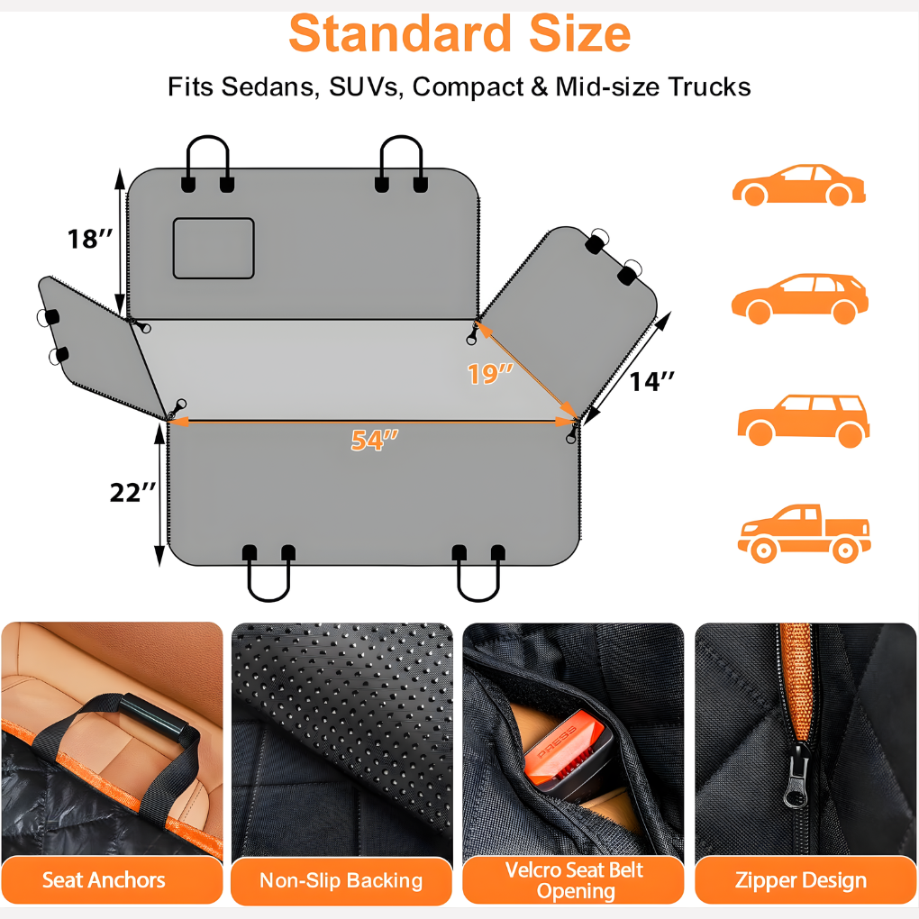 Quilted Dog Car Seat Cover | Ka-mostore