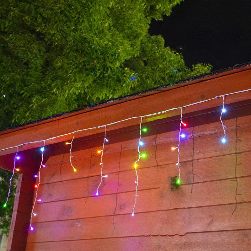 Quntis 50m LED Icicle Light String | IP44 Weatherproof | 36V Low Voltage | 500+ LEDs | Icicle Waterfall Effect | Warm White | Ka-mostore