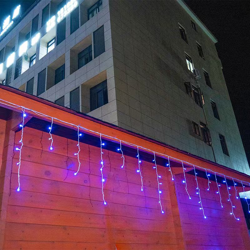Quntis 50m LED Icicle Light String | IP44 Weatherproof | 36V Low Voltage | 500+ LEDs | Icicle Waterfall Effect | Warm White | Ka-mostore