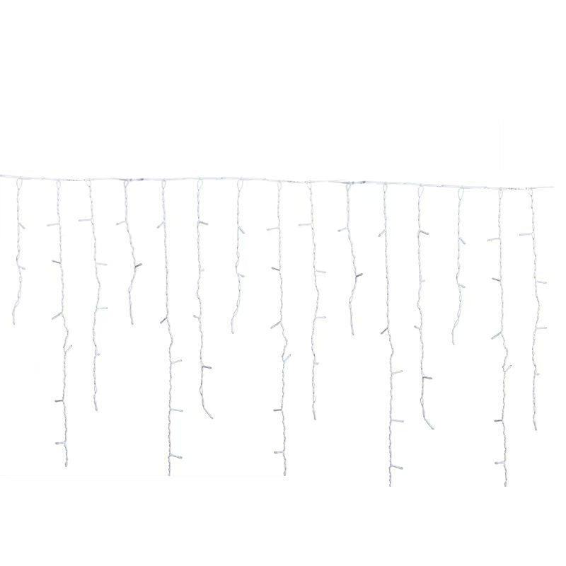 Quntis 50m LED Icicle Light String | IP44 Weatherproof | 36V Low Voltage | 500+ LEDs | Icicle Waterfall Effect | Warm White | Ka-mostore