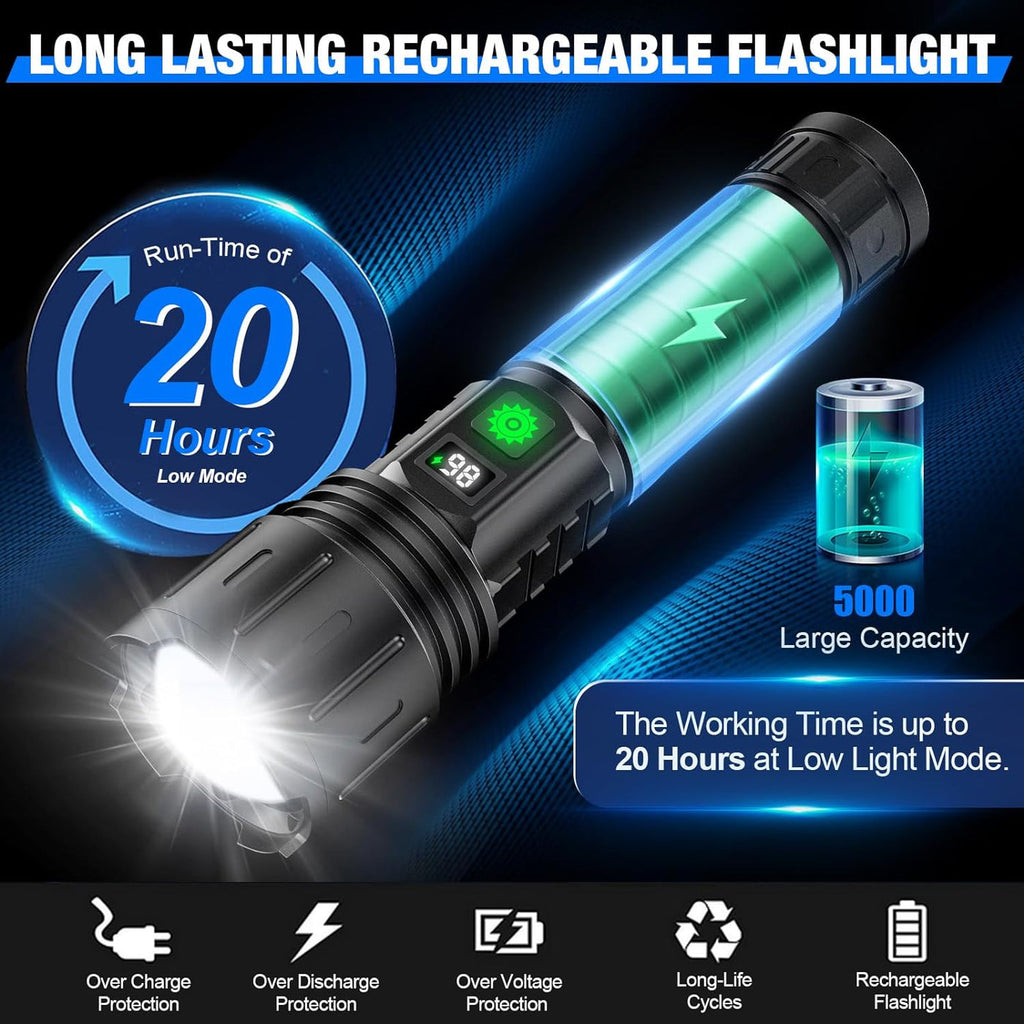 Zoomable Rechargeable LED Torch for Outdoors | Ka-mostore