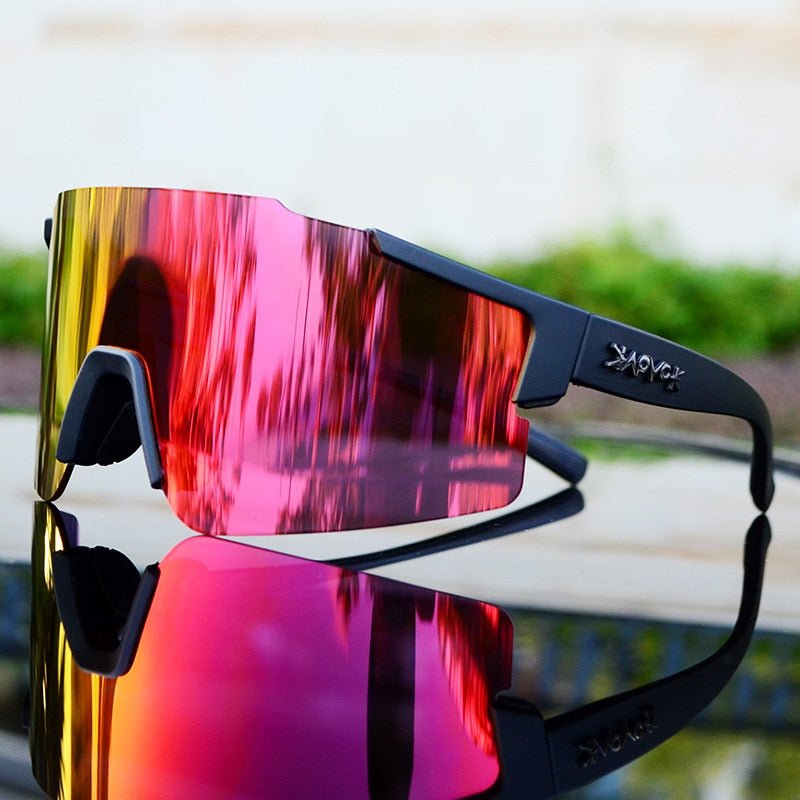نظارات شمسية رياضية ReflectRide – نظارات ركوب الدراجات الهوائية الانسيابية مع حماية من الأشعة فوق البنفسجية وإطار قابل للتبديل | Ka-mostore