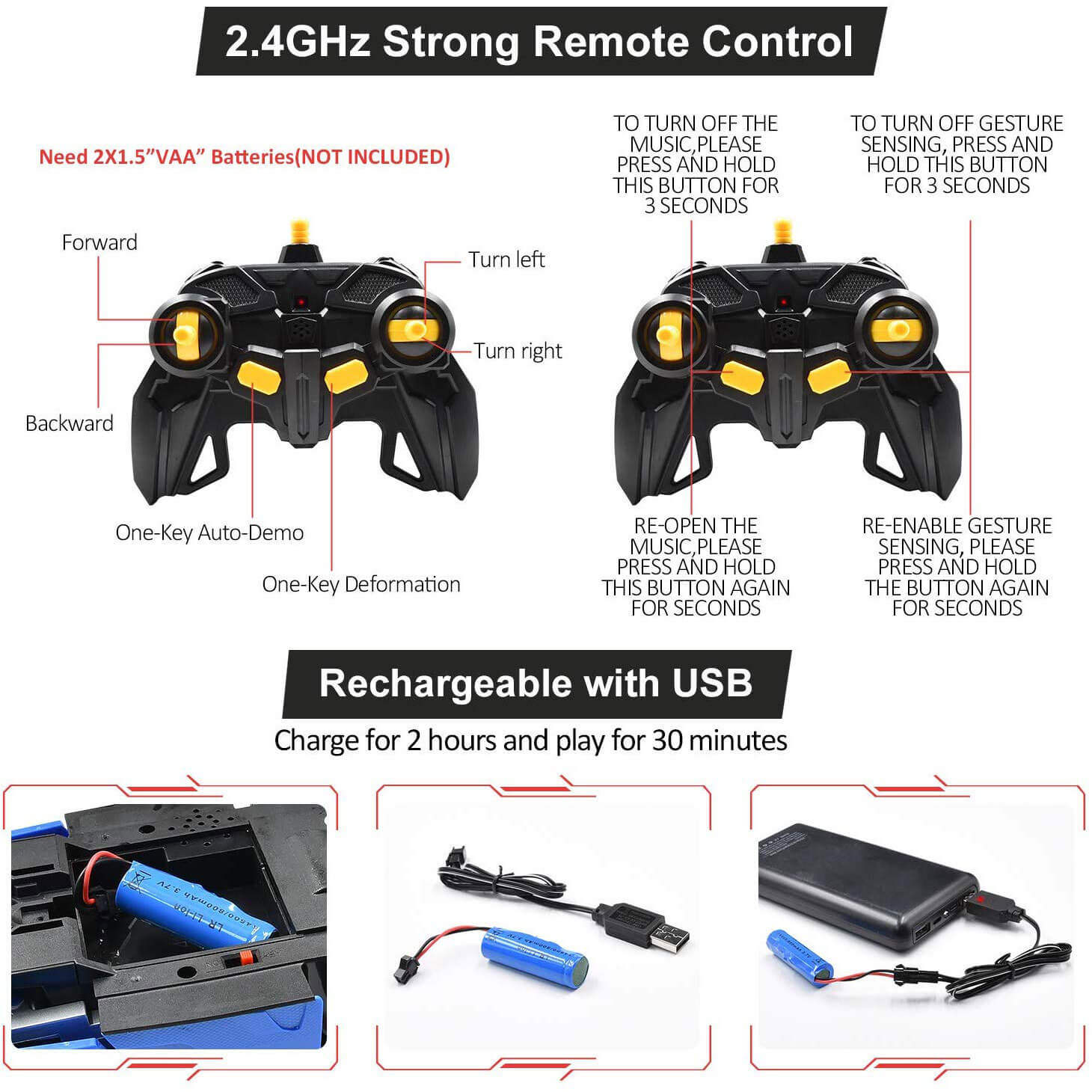 Remote Control Robot Car Transforming Toy | Ka-mostore