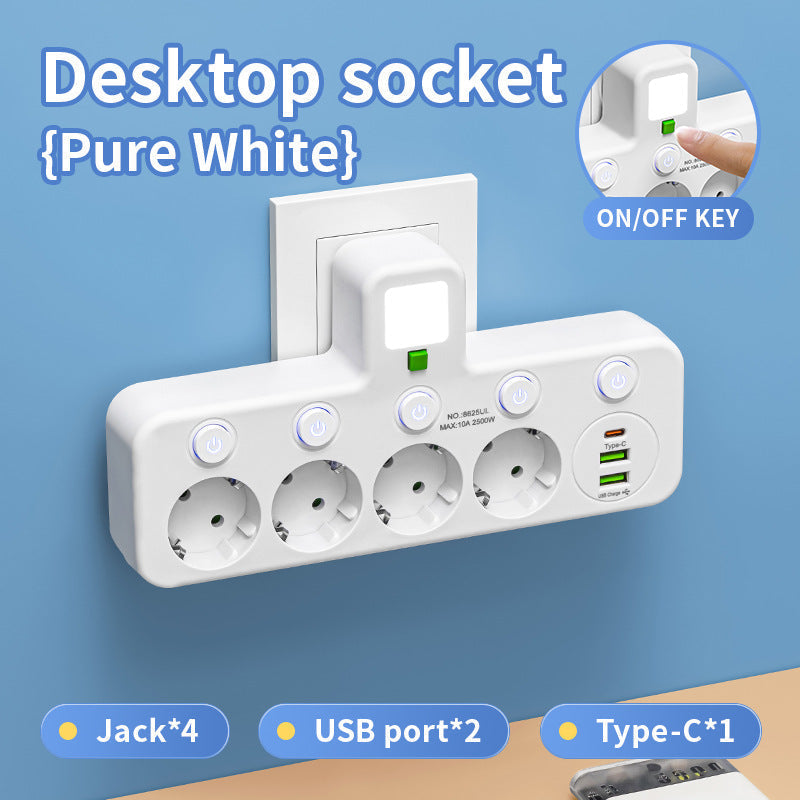 Rotatable Wall Socket with 2 USB A, 1 USB C & Switches | Ka-mostore
