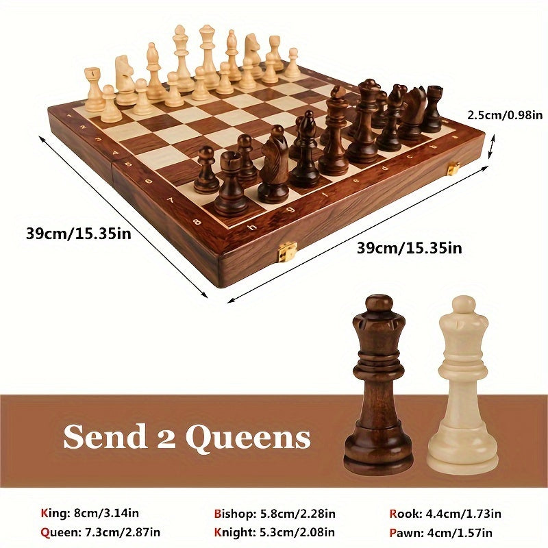 RoyalWood Luxury Chess Set – Solid Wood Chessboard with Finely Detailed Pieces | Ka-mostore