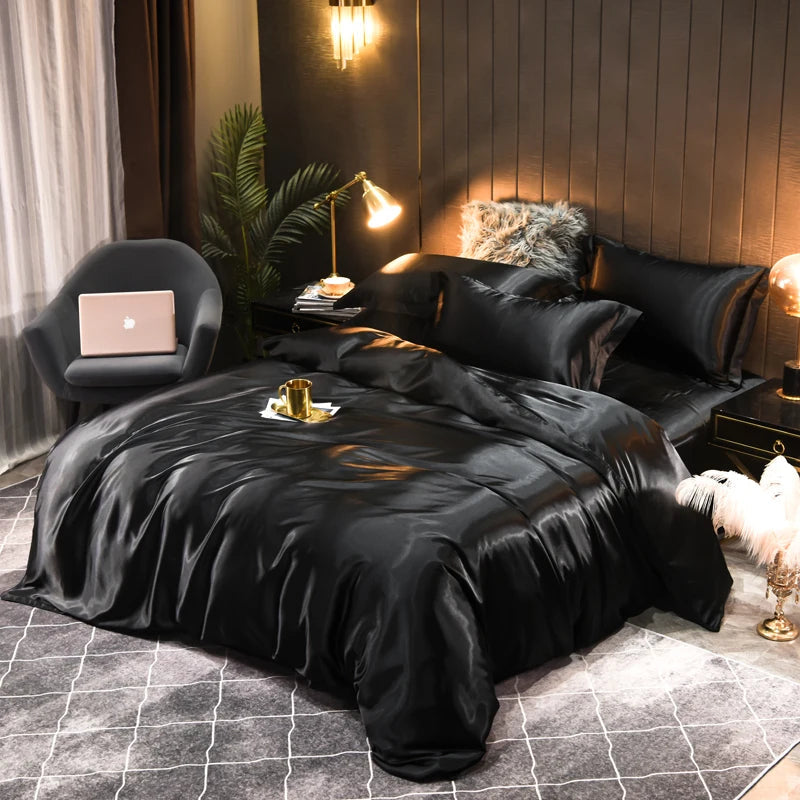 Satin Bedding Ensemble Duvet Cover Set | Ka-mostore