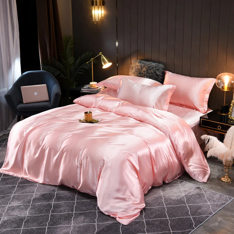 Satin Bedding Ensemble Duvet Cover Set | Ka-mostore