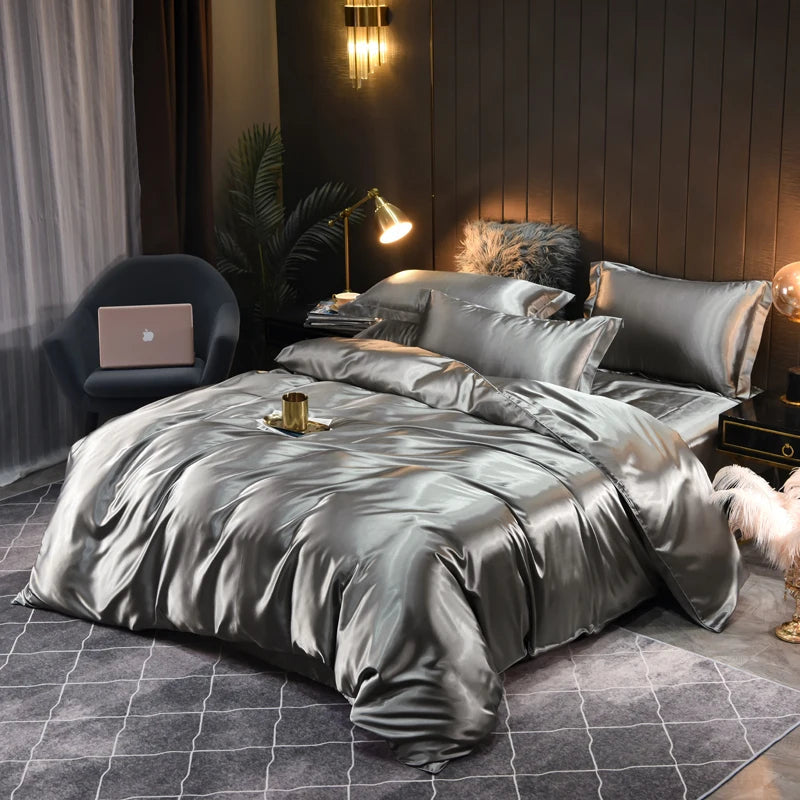 Satin Bedding Ensemble Duvet Cover Set | Ka-mostore