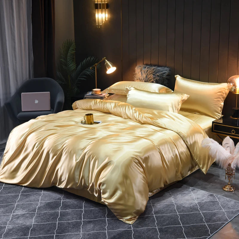 Satin Bedding Ensemble Duvet Cover Set | Ka-mostore