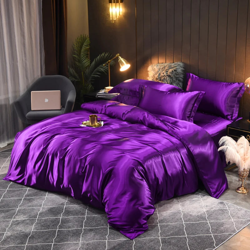Satin Bedding Ensemble Duvet Cover Set | Ka-mostore