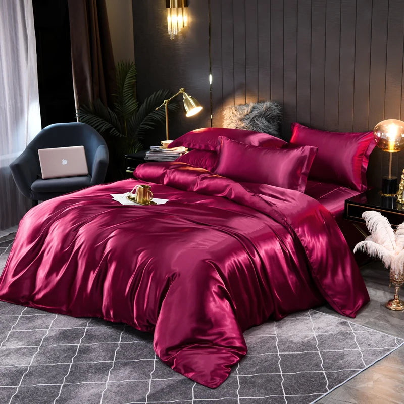 Satin Bedding Ensemble Duvet Cover Set | Ka-mostore