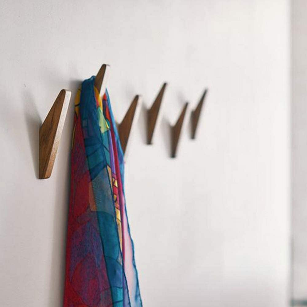 Scandi Set of 6 Wooden Coat Hooks | Ka-mostore