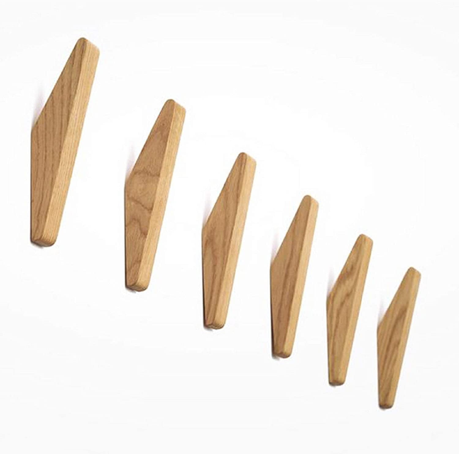 Scandi Set of 6 Wooden Coat Hooks | Ka-mostore