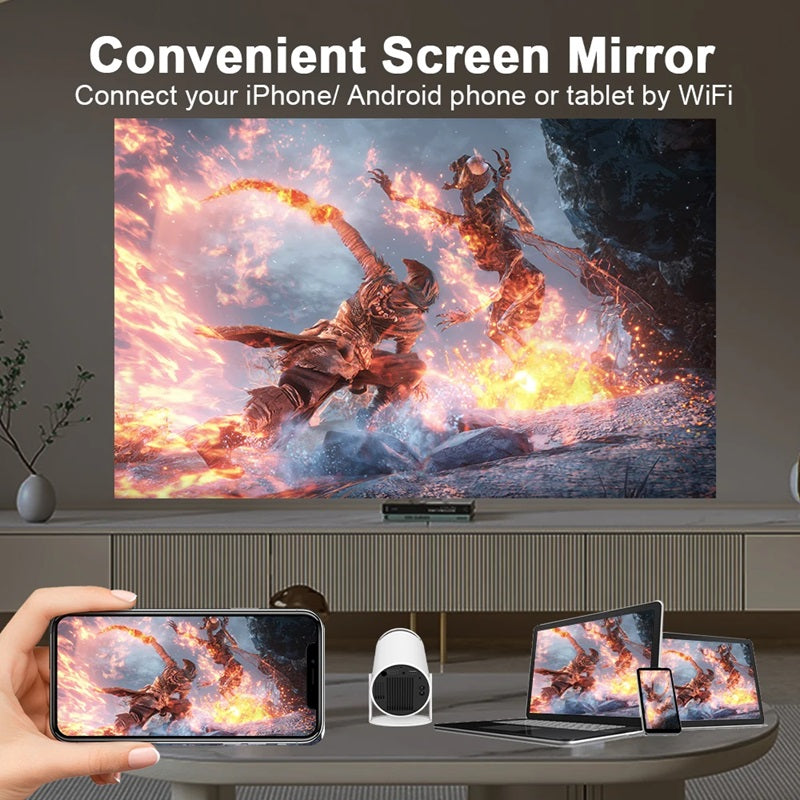 Smart 4K Projector with WiFi 6 and Bluetooth 5.0 | Ka-mostore