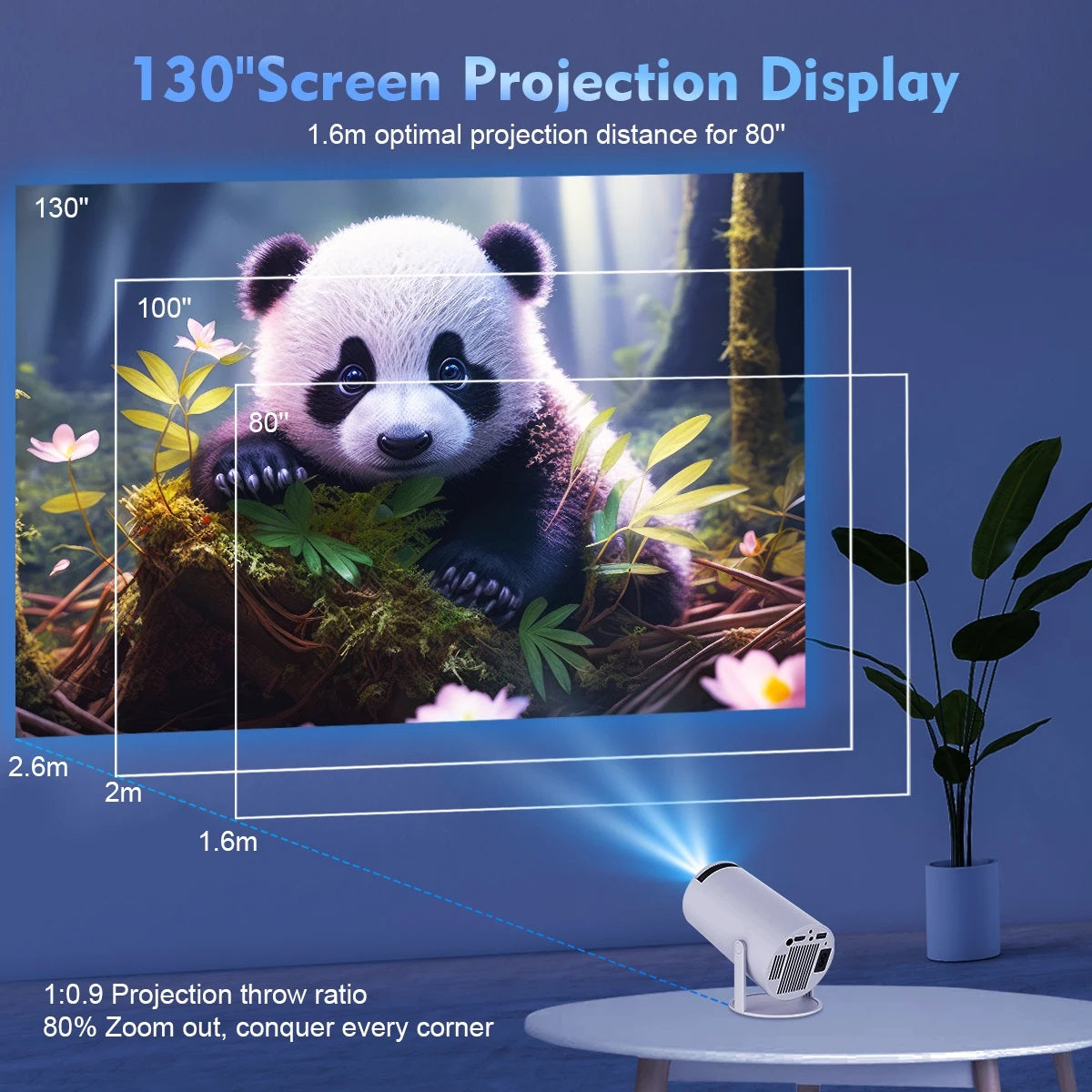 Smart 4K Projector with WiFi 6 and Bluetooth 5.0 | Ka-mostore