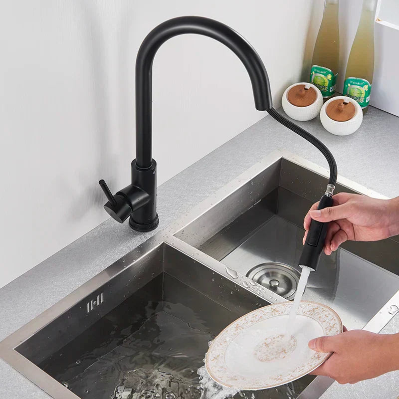 SmartTouch | Kitchen Faucet with Touch Sensor and Pull-Out Spray Head – Brushed Nickel | Ka-mostore