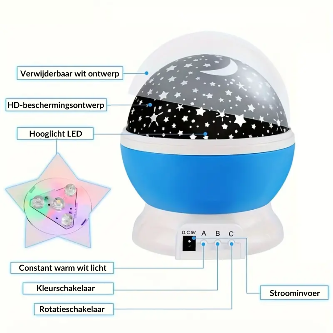 Star Projector Night Light | Soothing Sky Projection with Music | Ka-mostore